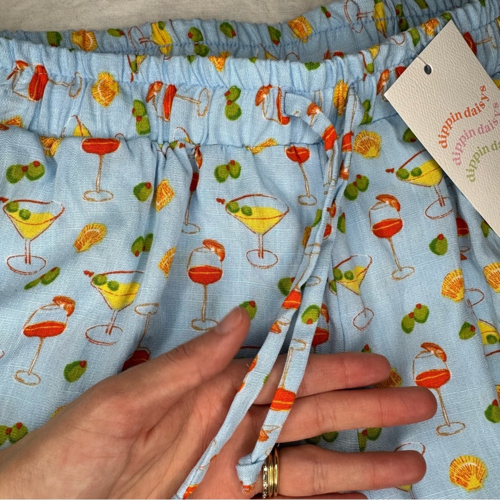 Dippin Daisy’s Blue Cocktail Print Wide Leg Pants Size Small NWT - Picture 5 of 8
